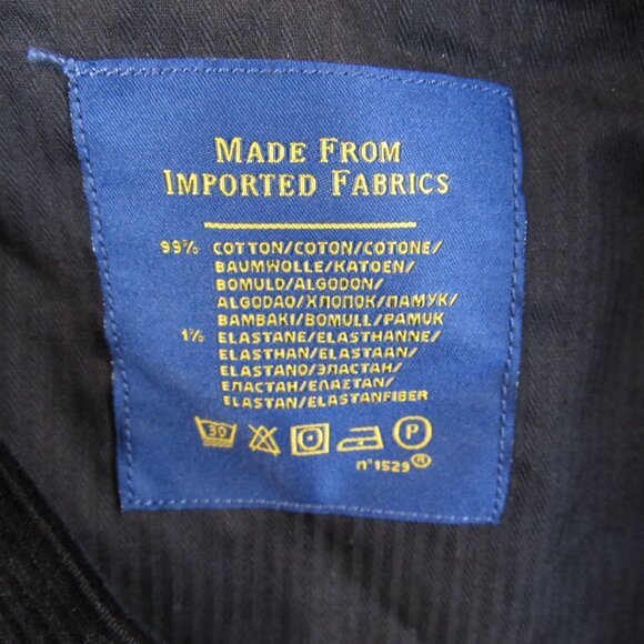 Polo Ralph Lauren Corduroy Pants Men's Size 40 x 32 Black Flat Front Classic Fit - Picture 13 of 13